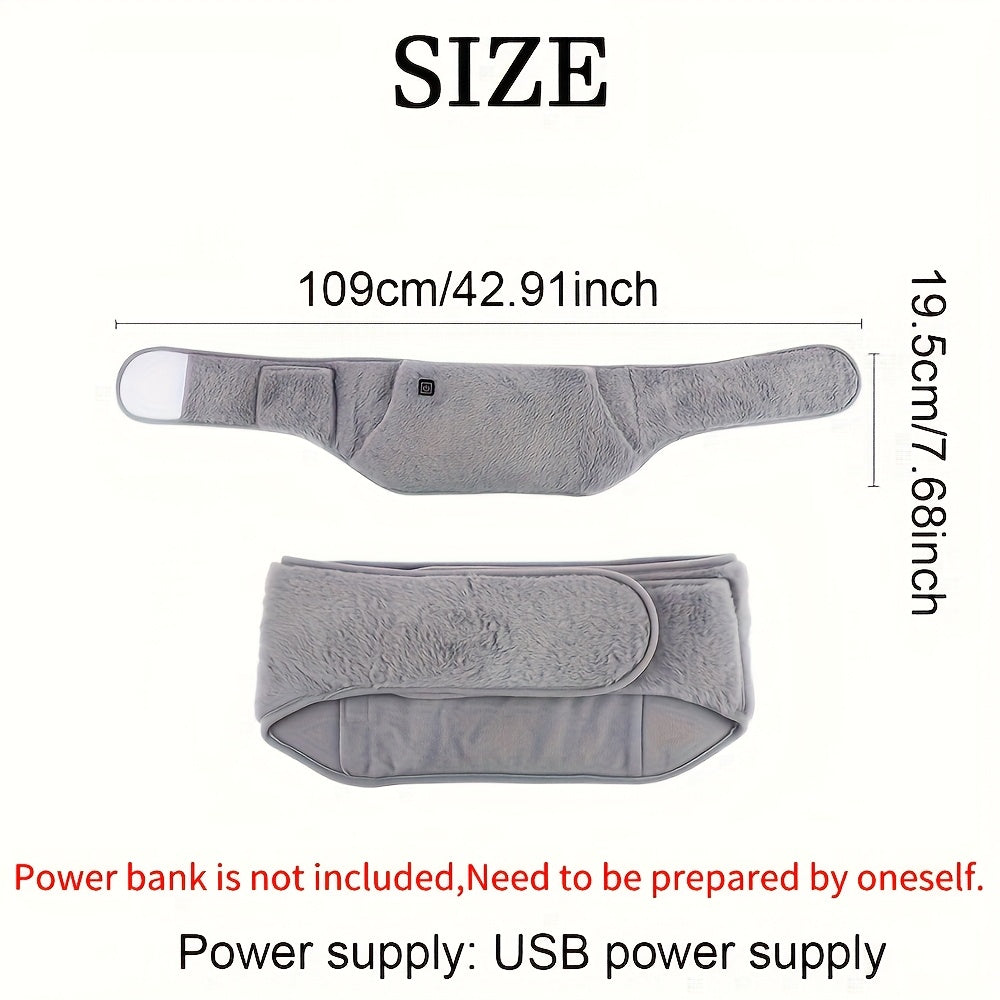 Electric Heating Belt for Waist USB-Powered Adjustable Temperature Indoor Use
