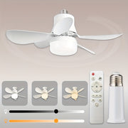 Smart LED Ceiling Fan with Light Remote Control Adjustable Brightness and Color Temperature Indoor E27 Socket