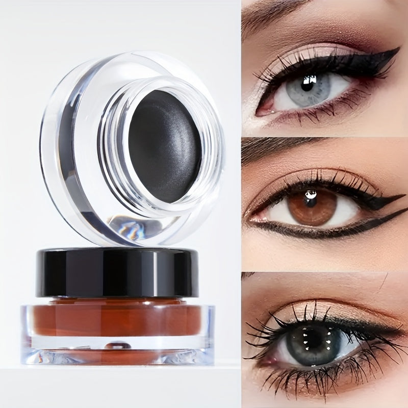 Женский набор гелевых подводок для глаз 24H водостойкая матовая стойкая к растушевке черная и коричневая