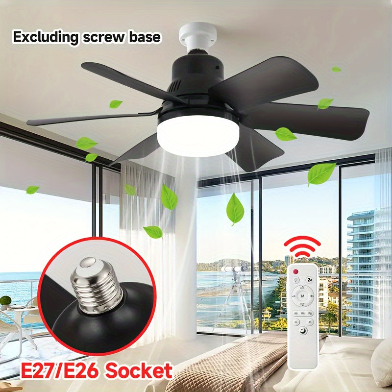 Black Ceiling Fan with LED Light Remote Dimmable Quiet Easy Install for Bedroom Kitchen Living Room