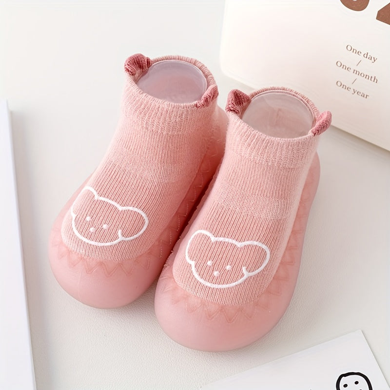 Baby Boys Girls Slip-On Sock Shoes Rubber Sole for Indoor Outdoor Spring Autumn