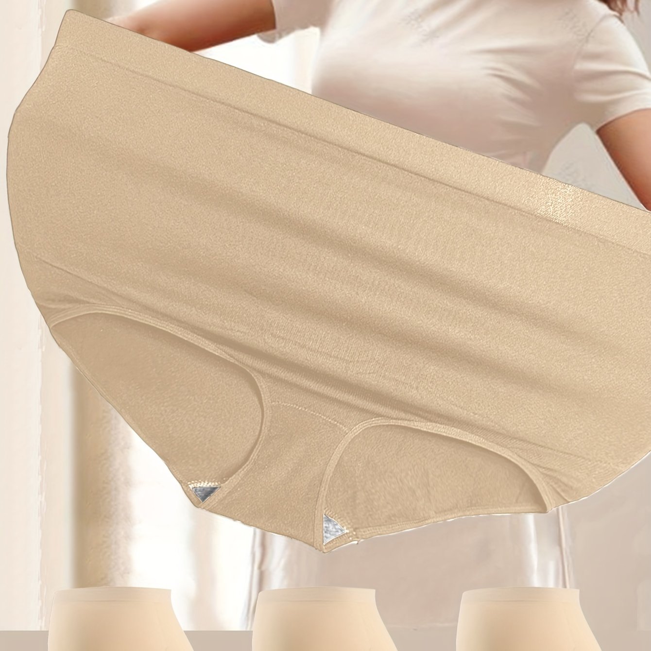 Plus Size Women's Tummy Control Seamless Yoga Panties 3 Pack