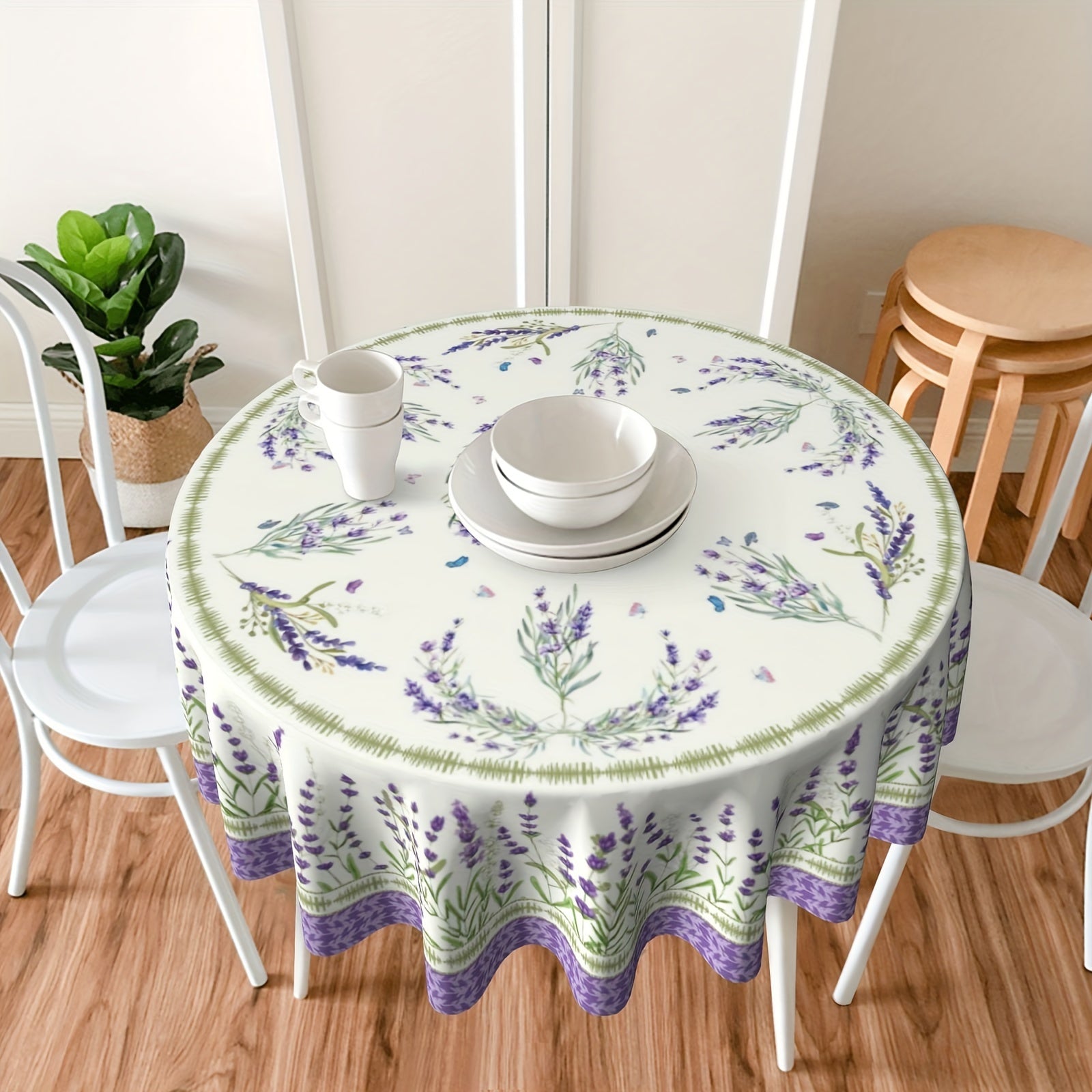 Polyester Lavender Bliss Tablecloth Stain-Resistant Wrinkle-Free for Dining and Kitchen