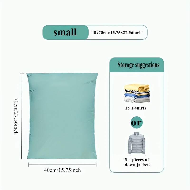 1 dona Katta Hajmli Vakuum Siqish Saqlash Sumkasi, Mustahkam Rang, PA Material, Nilon, Zamonaviy, Umumiy O'lcham, Sayohat Uchun Qulay, To'liq Suv O'tkazmaydigan, Hasharot va Changga Qarshi, Nasos Talab Qilmaydi