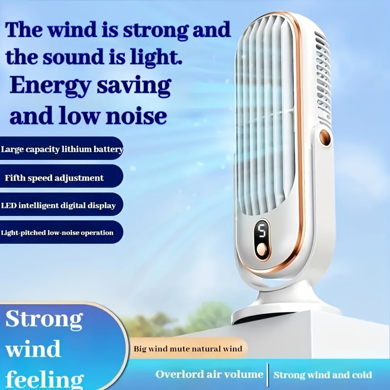 Ko'chma stol fanati katta batareya bilan, 5 tezlik, 720° ventilyator, sayohat va tabiat uchun