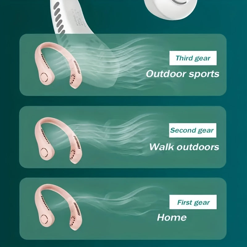 USB orqali zaryadlanadigan yaproqsiz bo'yin fanati, talabalar yotoqxonalari uchun mukammal. Ushbu kichik va jim elektr fanati bo'yinda taqilishi mumkin va yotoqlarda, stol ustida yoki ichki va tashqi sport bilan shug'ullanishda foydalanilishi mumkin.