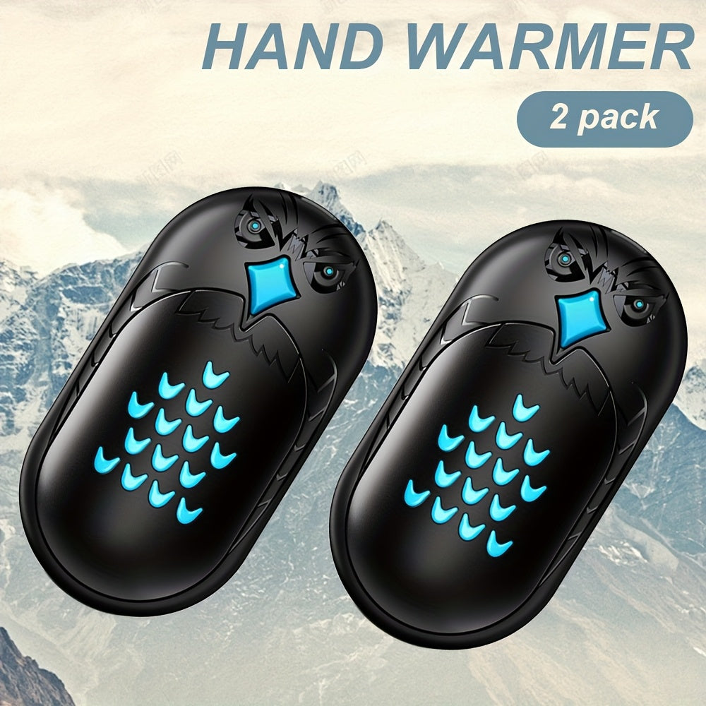 2-Piece USB Rechargeable Hand Warmers Portable Pocket Heaters Quick Charge 6000mAh