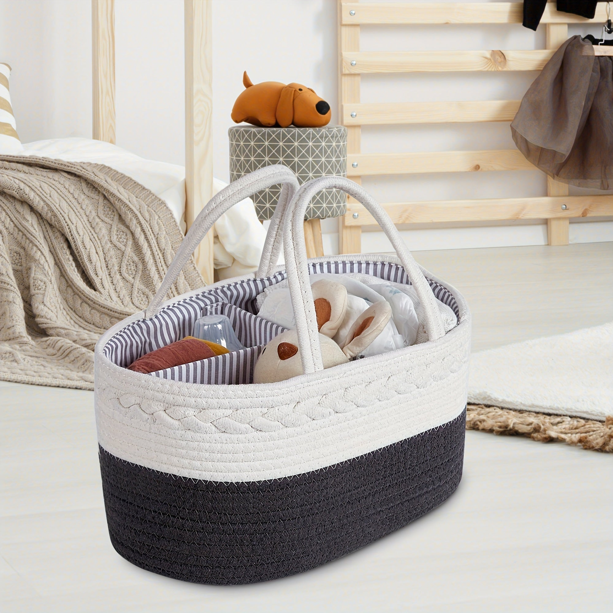 Baby Diaper Caddy Nursery Storage Bin Car Organizer for Diapers Wipes and Changing Table