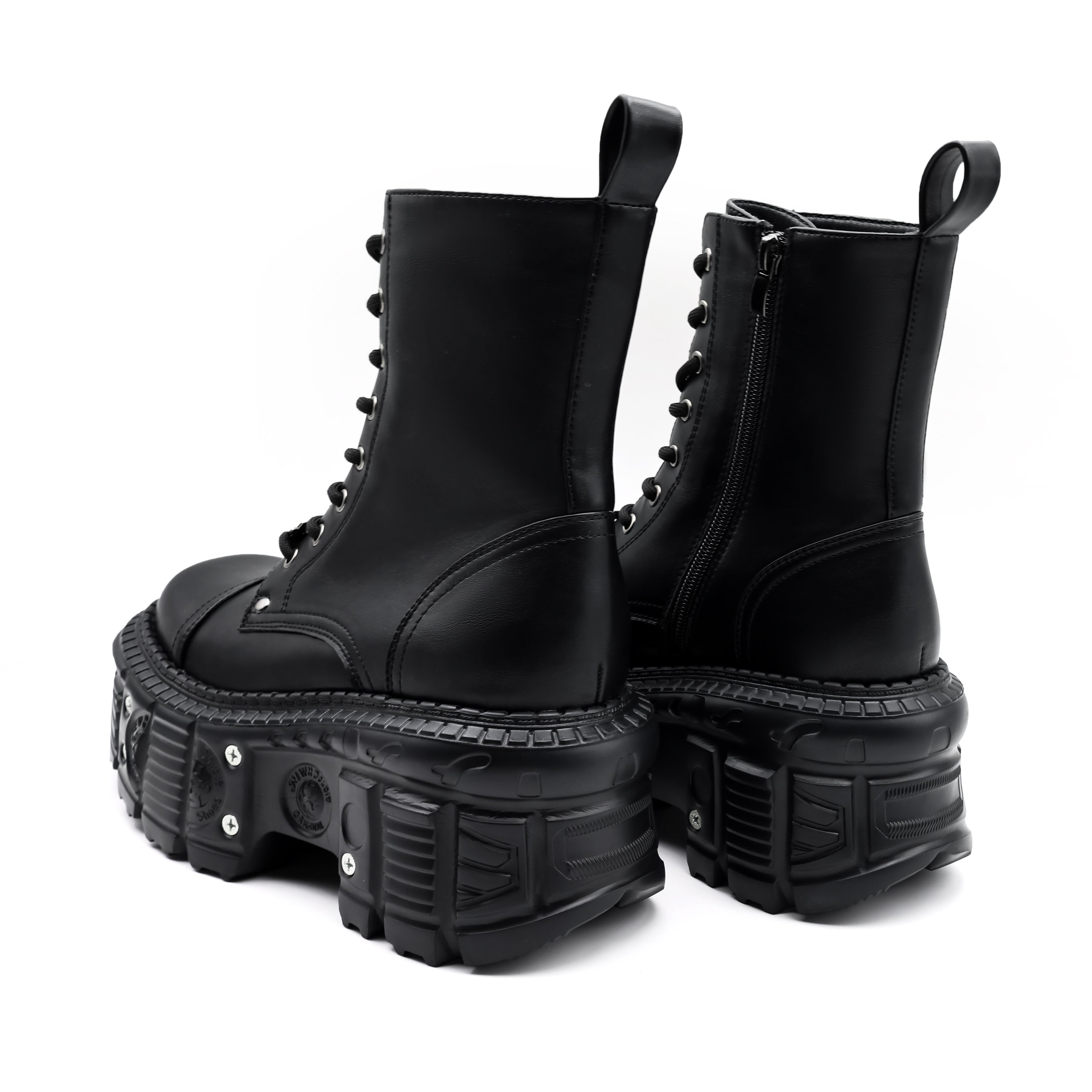 Женские панк-ботинки на платформе с закрытым голенищем, на шнуровке, круглым носком, однотонные, стиль Y2K