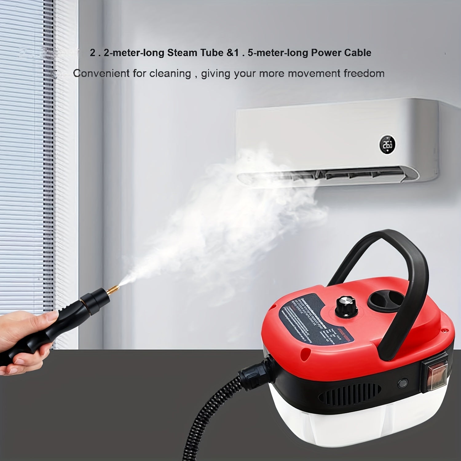 3BAR Yuqori Bosimli Bug' Tozalagich, 1L Hajmga ega, oshxona yog'lari va hammom dog'lari uchun samarali. Yuqori harorat 229°F / 105°C, mustahkam plastik korpus, Evropa standartidagi ulagich, ≥600W