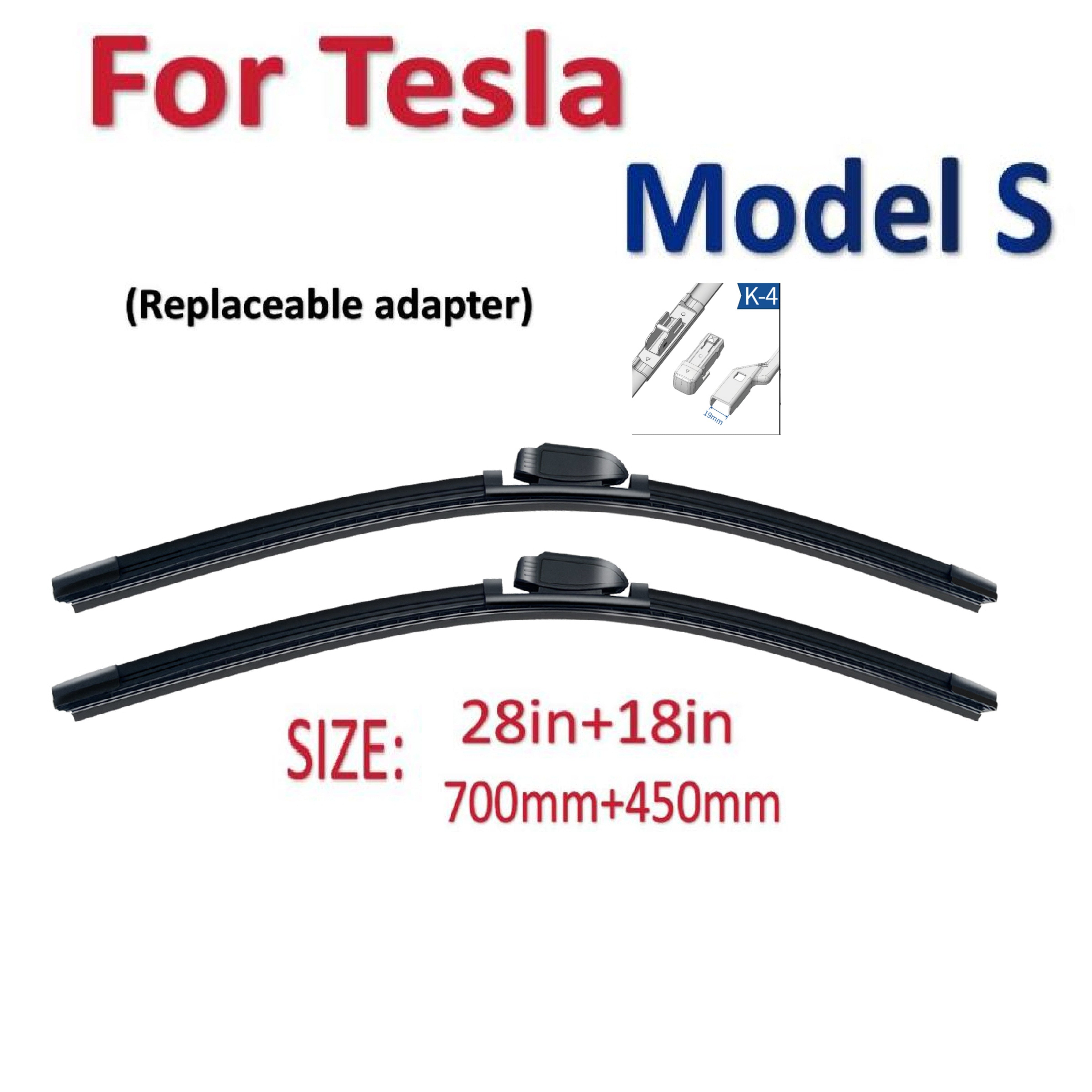 Multi-Function Black Wiper Blades for Cars 66cm and 48cm Durable Silent