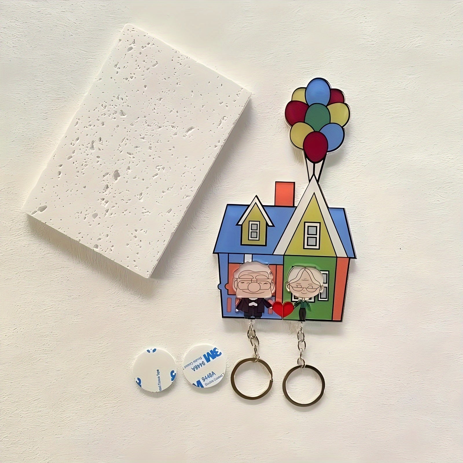 Juego de llaveros románticos para parejas con colgante de corazón de acrílico para amantes y recién casados