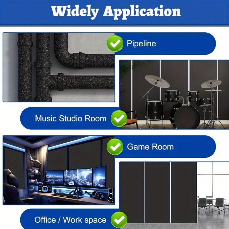 Car Engine Hood Firewall Insulation Foam Black Soundproof Heat-Resistant 5mm