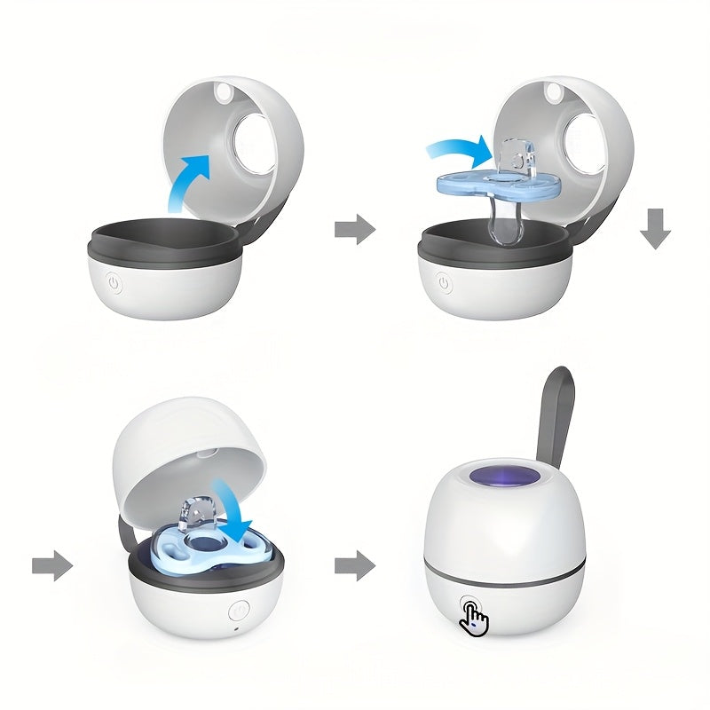 Portable Rechargeable Child Sterilizer Disinfection Box White ABS Travel-Friendly