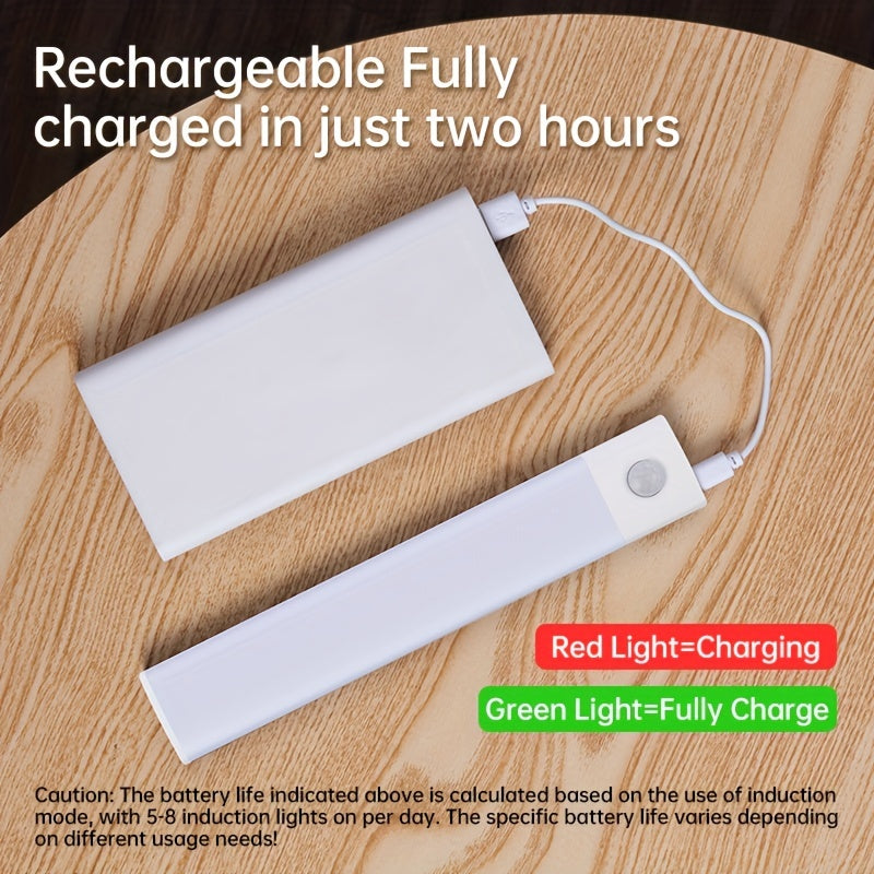 LED Cabinet Light with Infrared Sensor USB Rechargeable Metal Construction