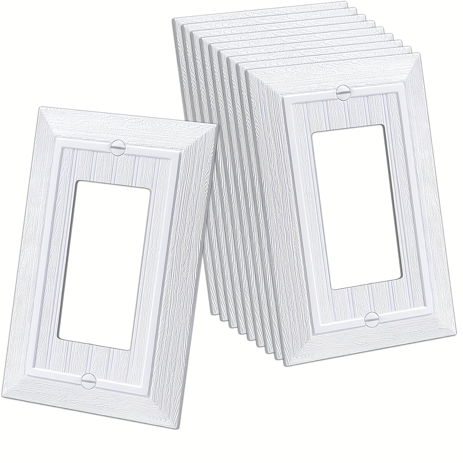 Placas decorativas de pared con diseño de veta de madera retro, 1, 2, 4 o 10 piezas, compatibles con interruptores y tomas de corriente