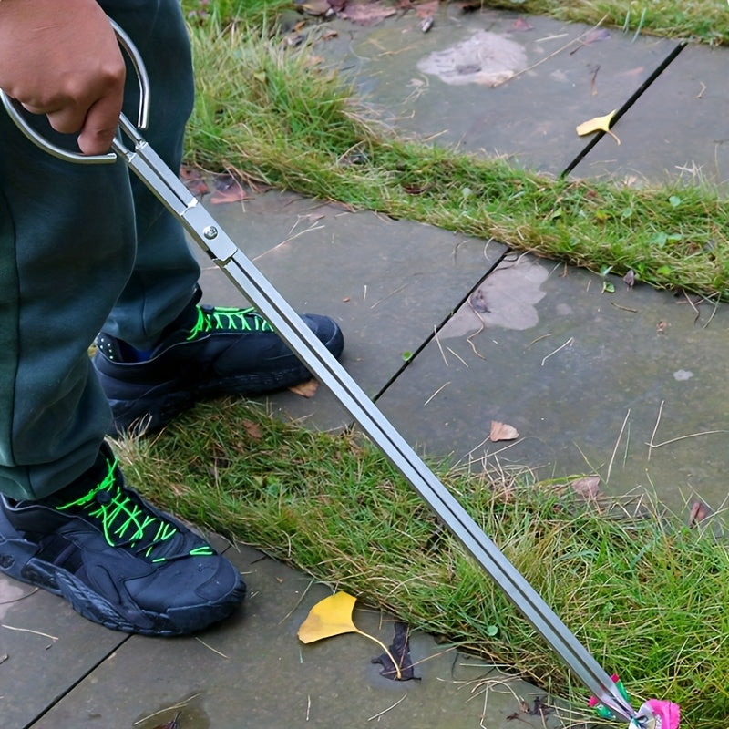 Stainless Steel Tongs with Non-Slip Head, Extended Handle, Wide Grip for Kitchen Camping and Garbage