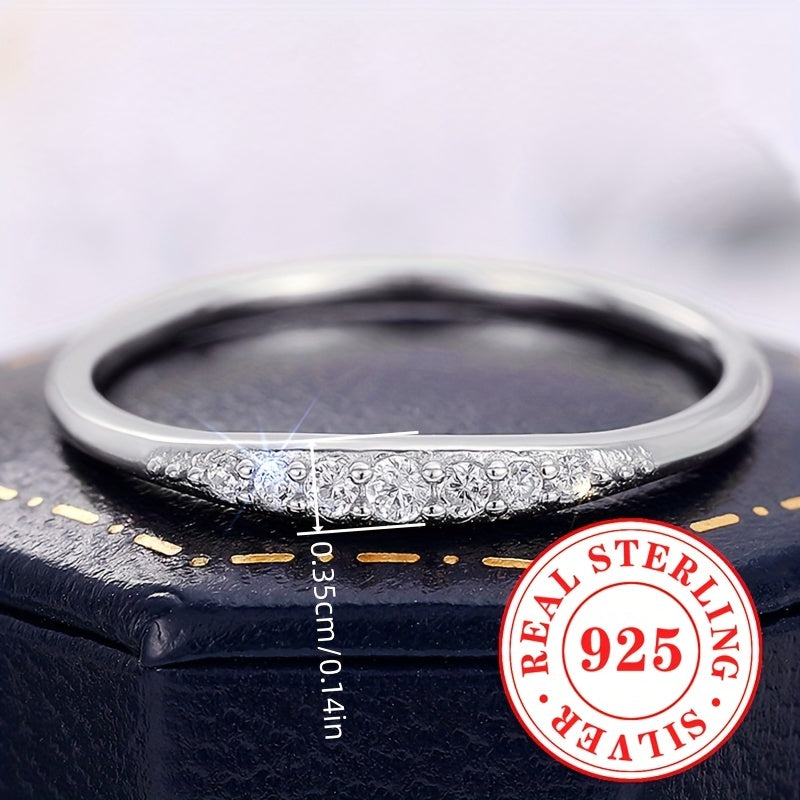 Sterling Silver Eternal Ring with Zirconia for Women Engagement Wedding