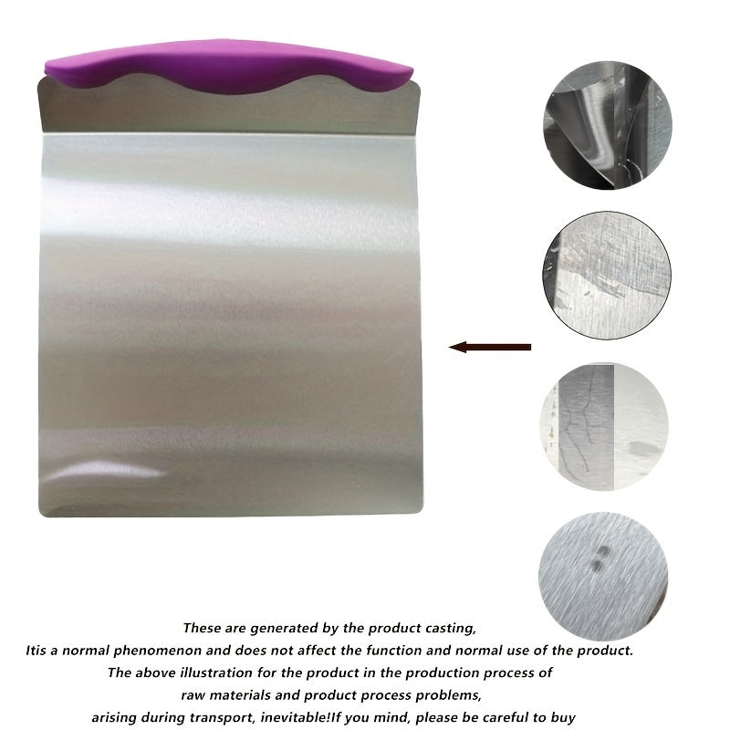 Stainless Steel Cake Transfer Board with Silicone Spatula for Baking and Decorating
