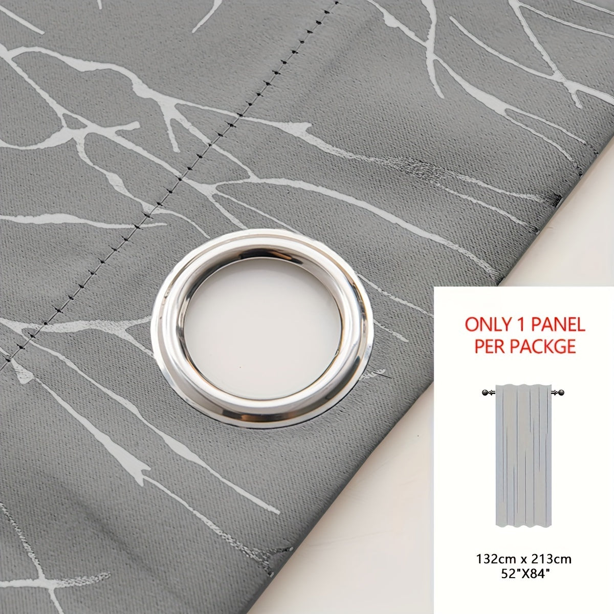 Blackout Curtain with Gold and Silver Tree Branch Pattern for Bedroom Living Room Office