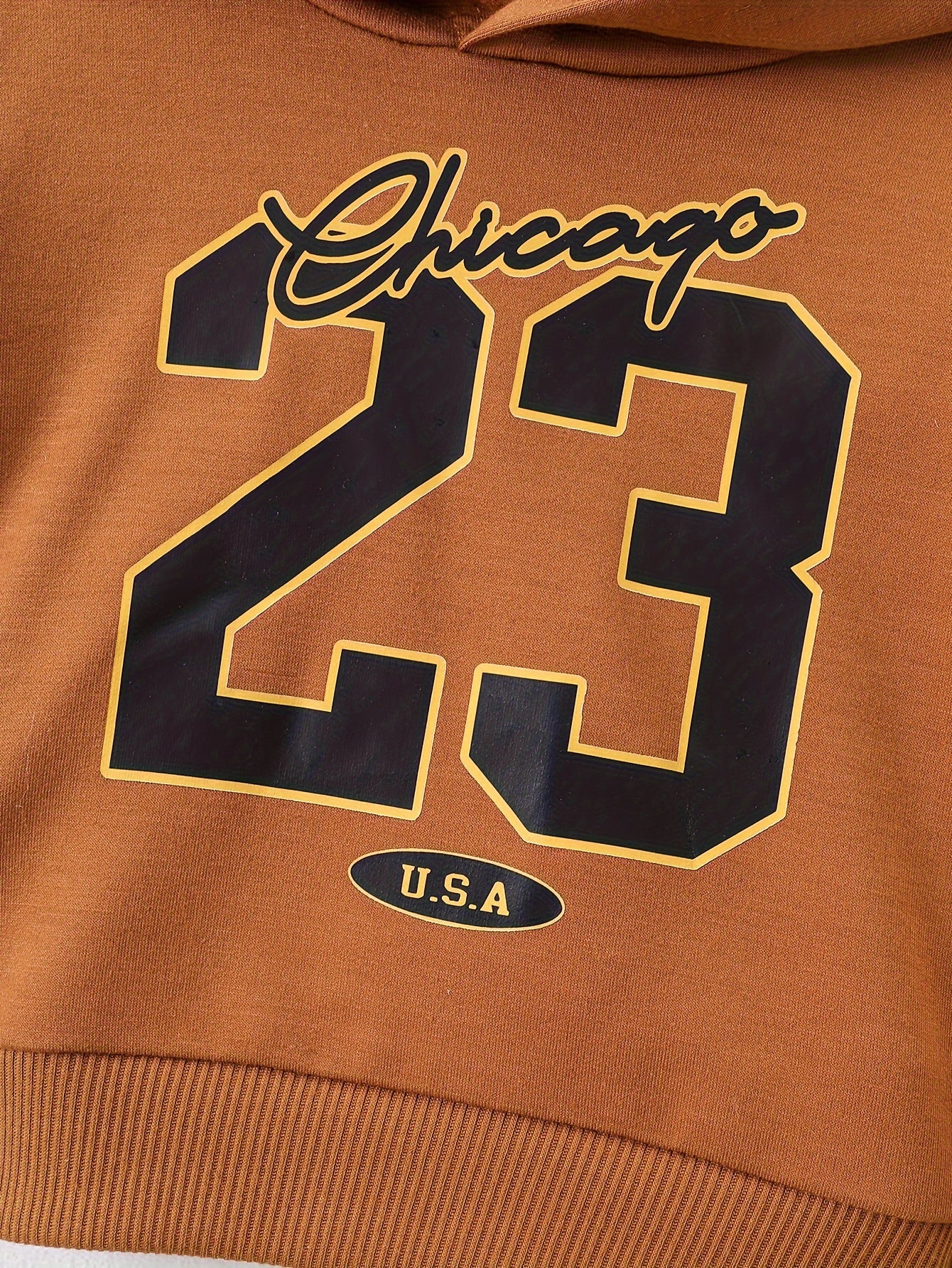 Baby Boy Hoodie Set with Chicago 23 Print Long Sleeve Sweatshirt and Pants for Fall Winter Outdoor Play