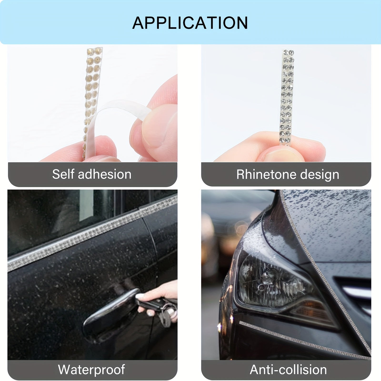 Pink White 89.92cm Car Dashboard Decor Self-Adhesive Trim Strips Interior Accessories