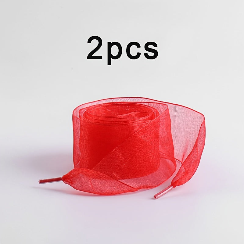 Unisex Flat Satin Silk Shoe Laces Candy Color Canvas Shoe Laces