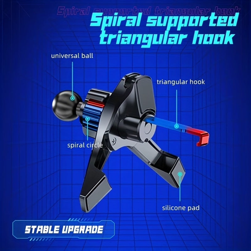 Car AC Vent Mount Durable ABS Triangle Rotating Hook with Metal Clasp