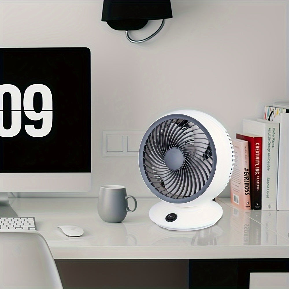 6-Inch Portable Desk Fan White Gray USB Powered Indoor Outdoor Use
