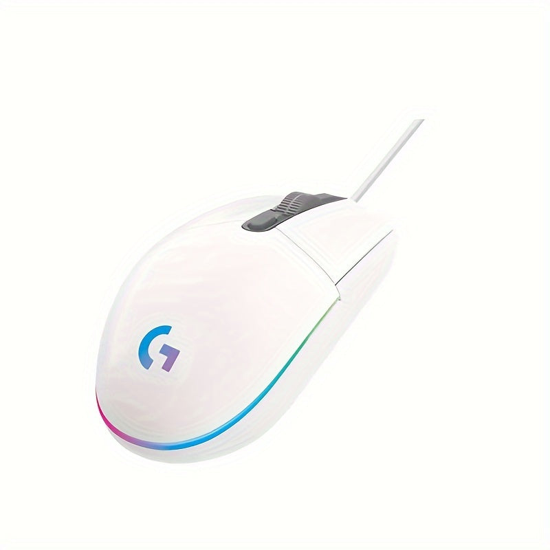 Ratón de juego con cable con iluminación RGB, sensor óptico de 8000 DPI, para diestros, USB para PC y portátil