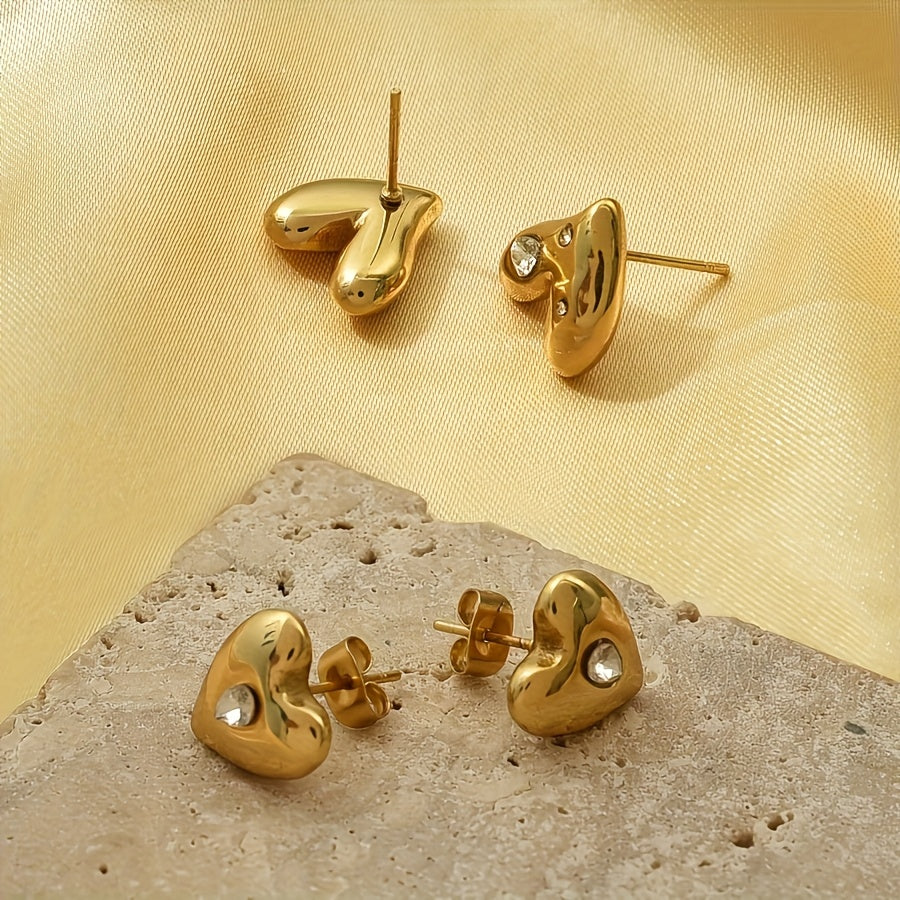 "Valentine's Day yurak shaklidagi rhinestone stud bilaguzuklari zanglamas po'latdan - oddiy va zamonaviy dizayn, har qanday tadbir uchun mos. Ayollar uchun abadiy zargarlik buyumlari, qiz do'sti yoki xotin uchun ideal sovg'a."