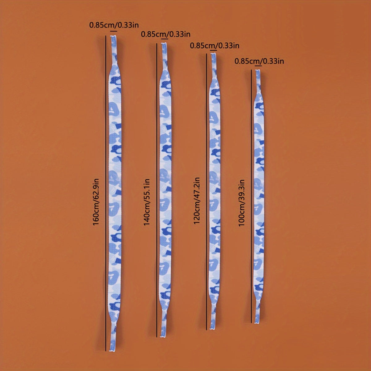 Unisex Camouflage Printed Shoelaces Durable Polyester for Sneakers and Canvas Shoes