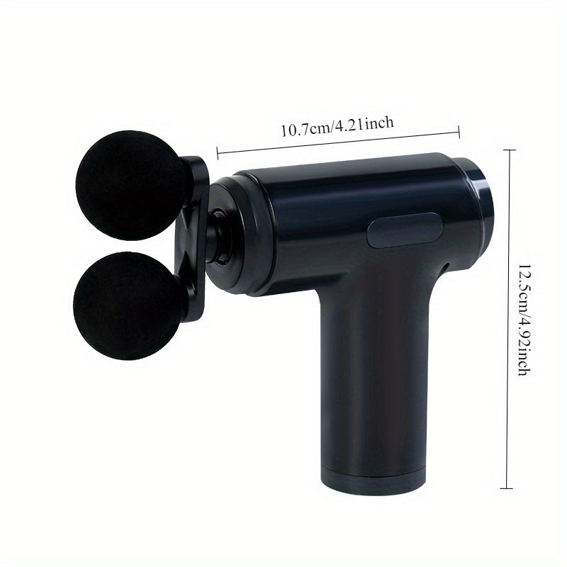 Mini Electric Massager with LCD Display 4 Heads 6 Speeds Rechargeable Battery