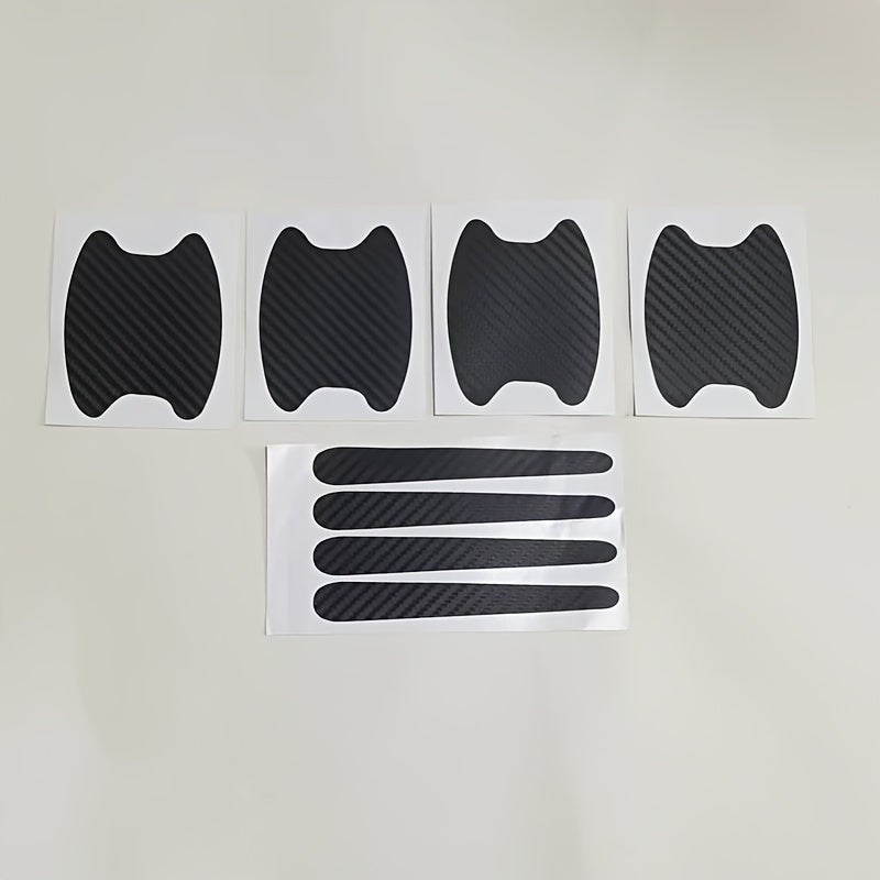 Calcomanías para manijas de puertas de fibra de carbono de 8 piezas para autos, impermeables y resistentes al desgaste
