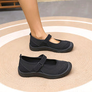 Zapatos planos negros tipo Mary Jane para mujer con correa ajustable y soporte para el arco