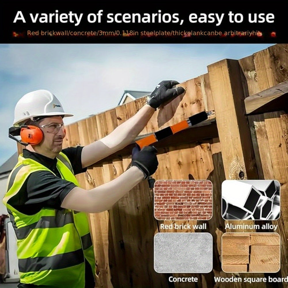 Mini Steel Nail Gun Kit with 5-Speed Adjustable Manual Operation for Woodwork and Concrete Walls