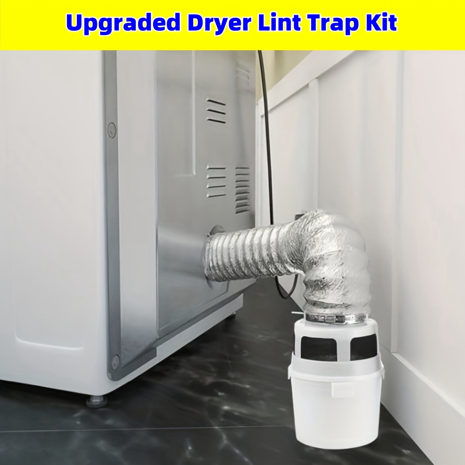 4-Inch Dryer Lint Trap Kit with Filter Sponge, Flexible Foil Tubing