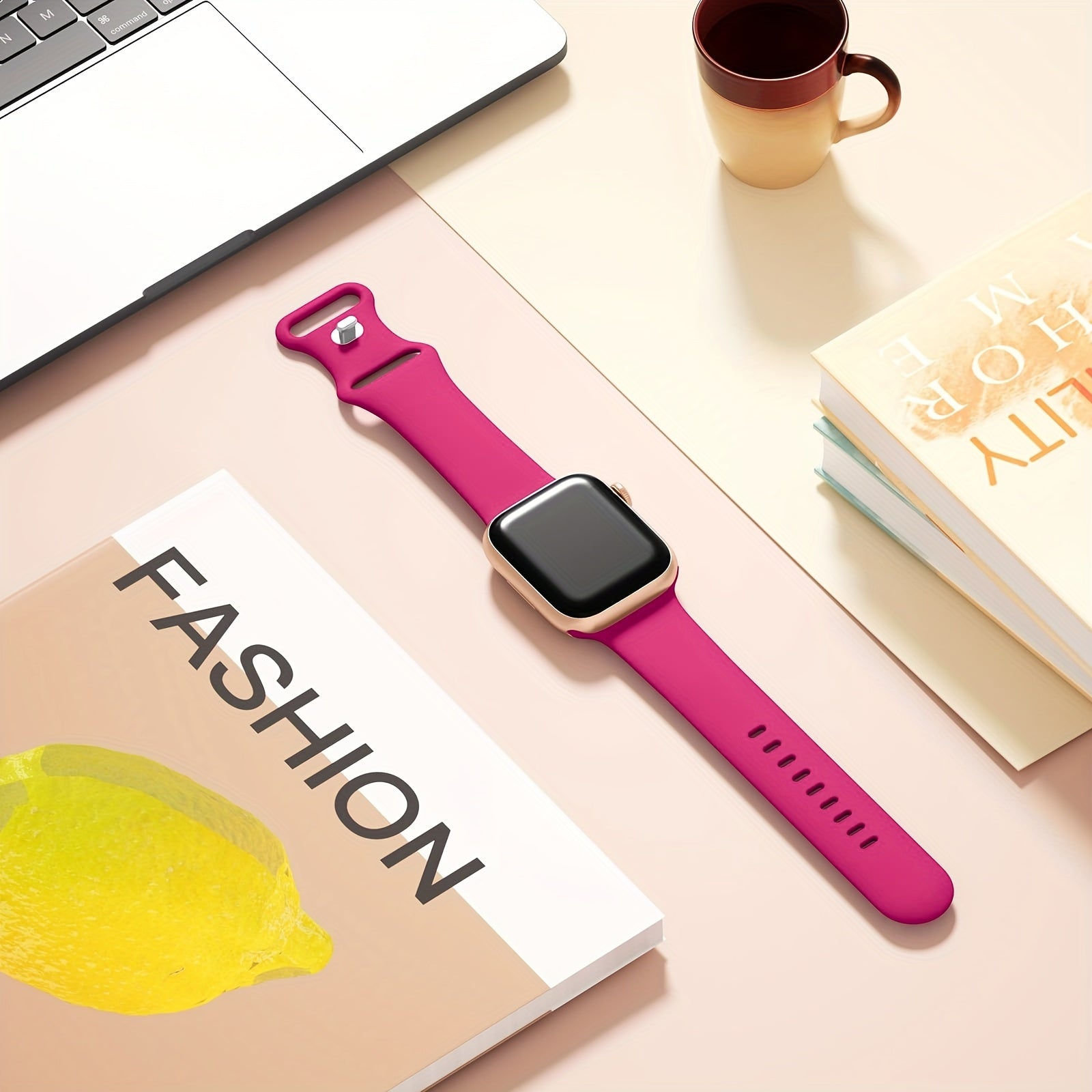 Silicone Waterproof Sport Band for Apple Watch 42mm 44mm 45mm 49mm Compatible with Series SE 1-9 Ultra