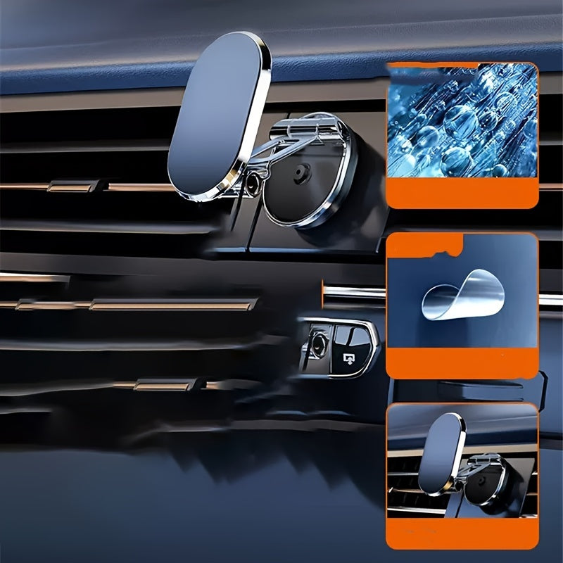 Universal Magnetic Car Phone Holder Retractable Dashboard Mount