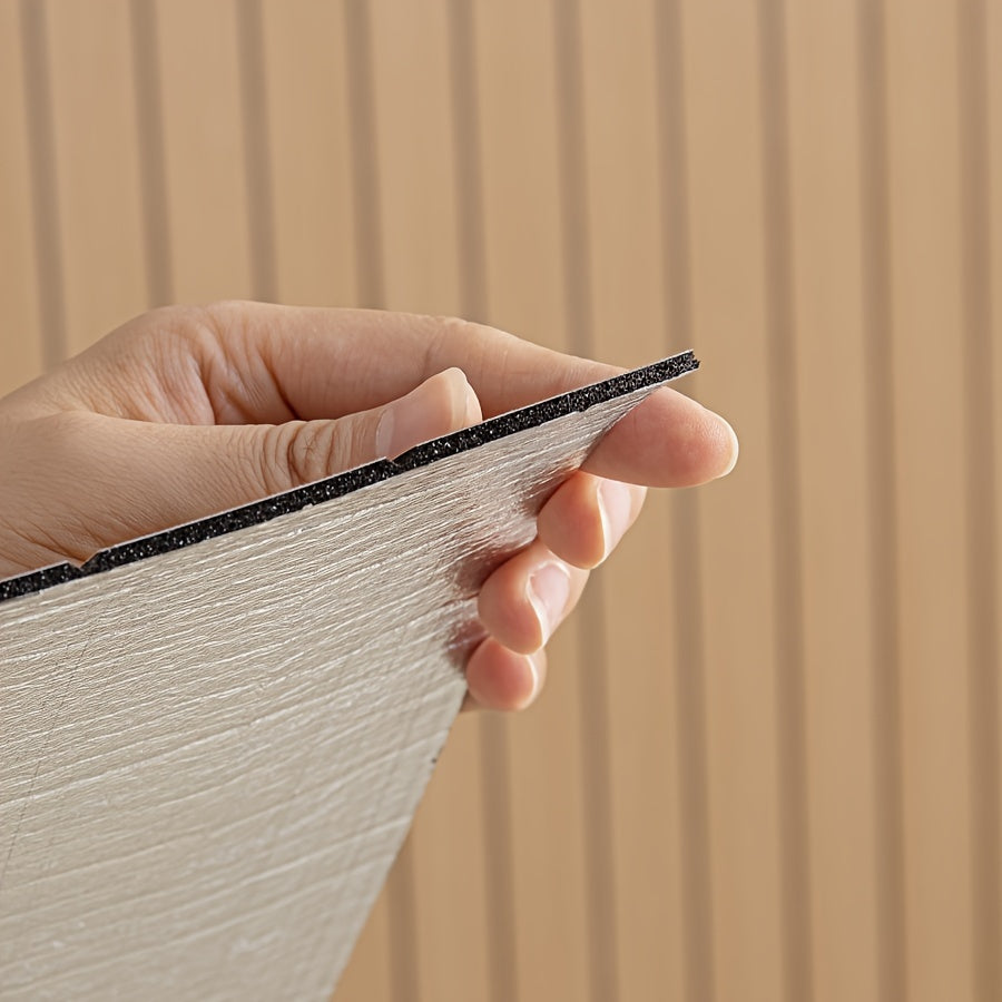 Self-Adhesive 3D Wall Panel Vinyl Curved Edges Shapes and Stripes Style for Ceilings and Partitions