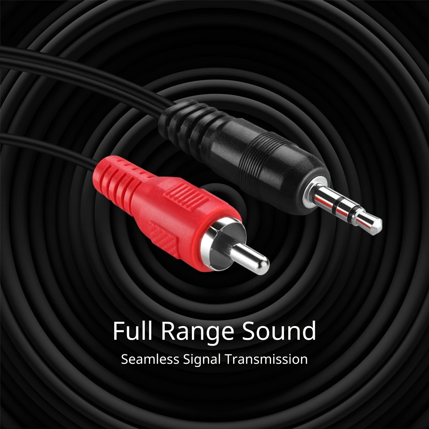 3.5mm to 2RCA Audio Cable 50ft Stereo Y Adapter for Smartphones Tablets Speakers HDTV