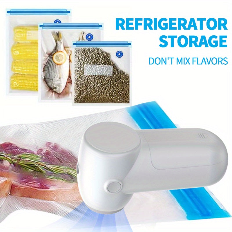 Portable Vacuum Sealer with 2-in-1 Blower and Pump, USB Rechargeable, Durable ABS