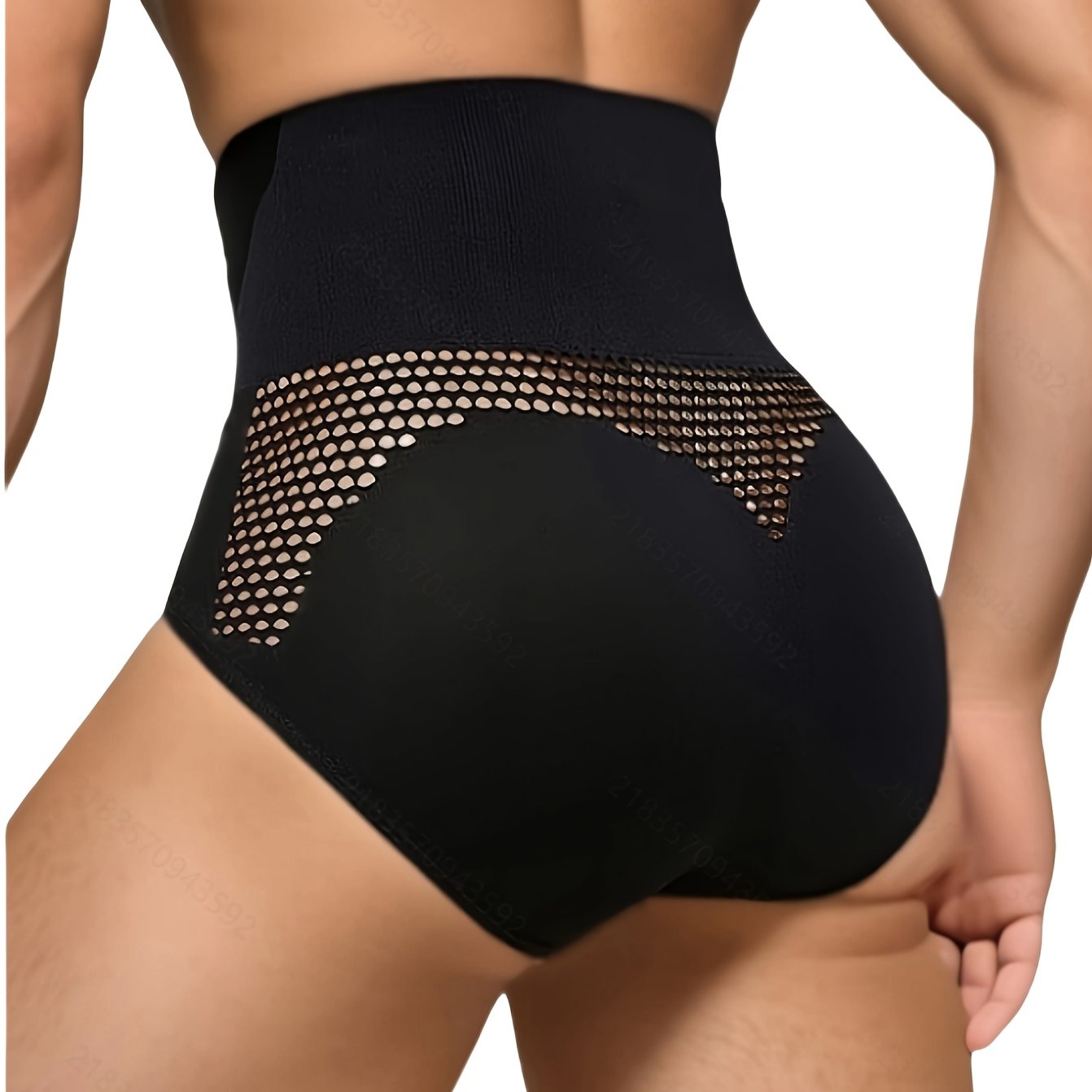Men's High-Waist Padded Butt Lift Shapewear Shorts Breathable Nylon Elastane