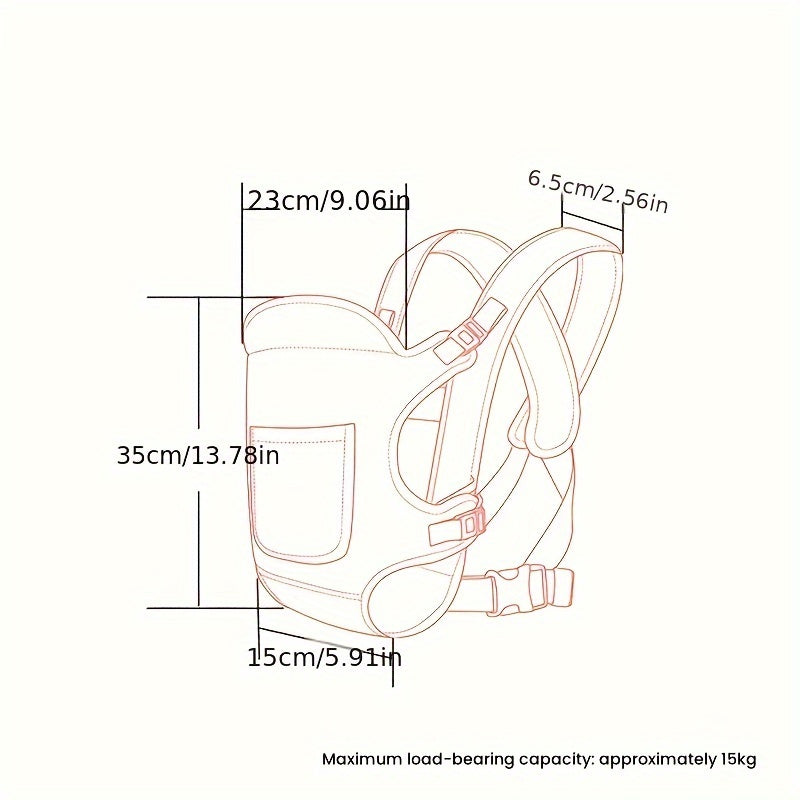 Baby Carrier with Shoulder and Front/Rear Straps for Secure and Comfortable Use