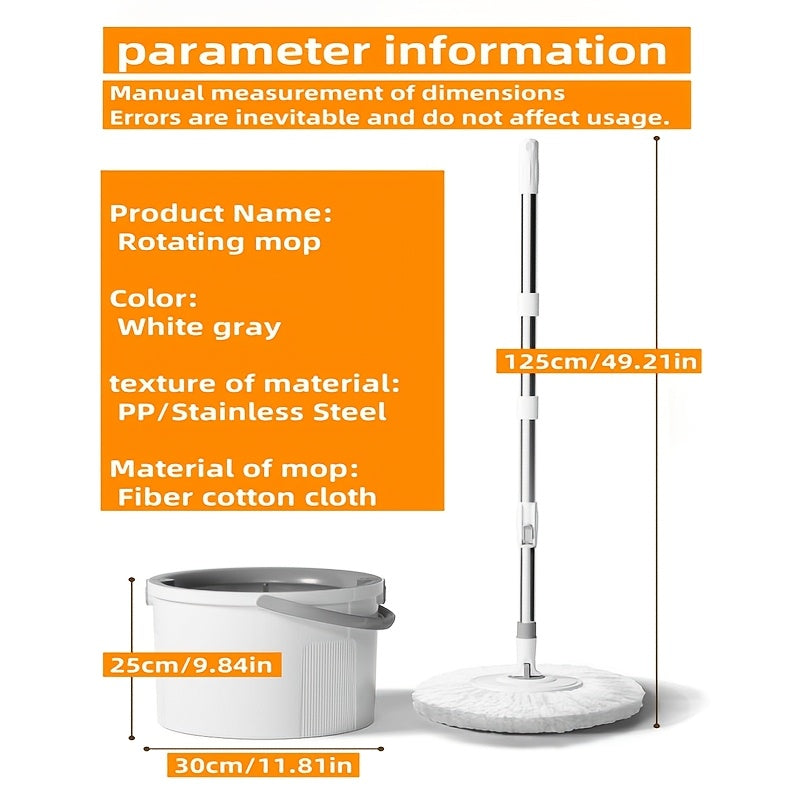 Spin Mop Set for Floors and Tiles, Easy Wringing, Home and Commercial Use
