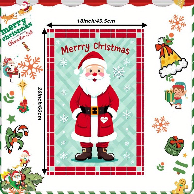 Christmas Wall Decor Santa Claus Warm Wishes 18x66.04 cm