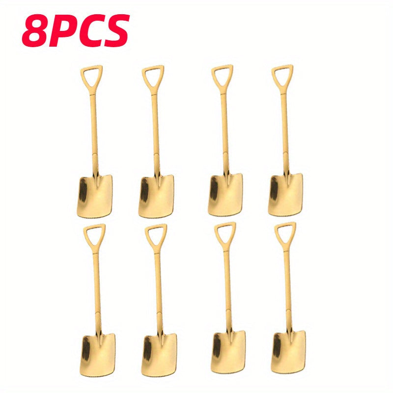 Set of 4 or 8 Stainless Steel Coffee Scoops Shovel Shape for Tea Ice Cream Kitchen
