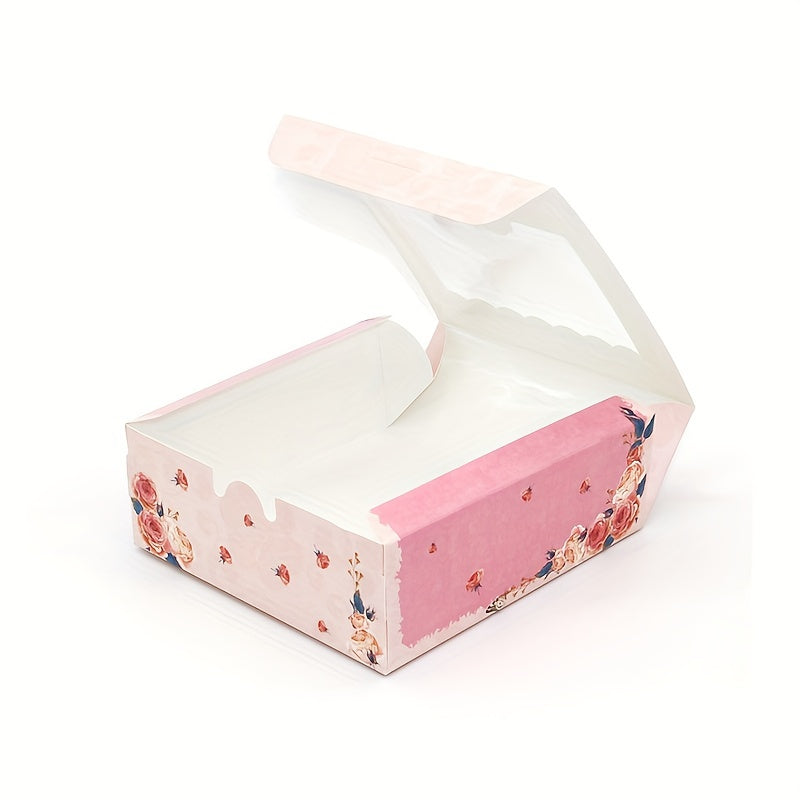 Набор подарочных коробок с розовыми розами и наклейками для дней рождения и свадеб