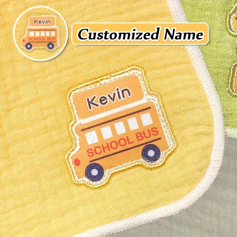 Набор из 3 персонализированных детских полотенец - изготовлены из сверхмягкой, супер впитывающей марли с очаровательными мультяшными узорами различных цветов