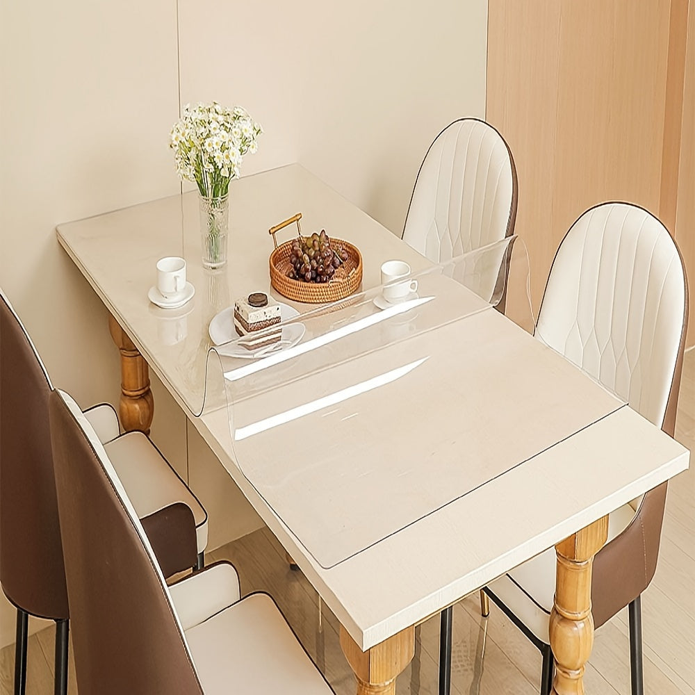 Transparent Thick Tablecloth for Home Hotel Restaurant Heat-Resistant Scratch-Resistant